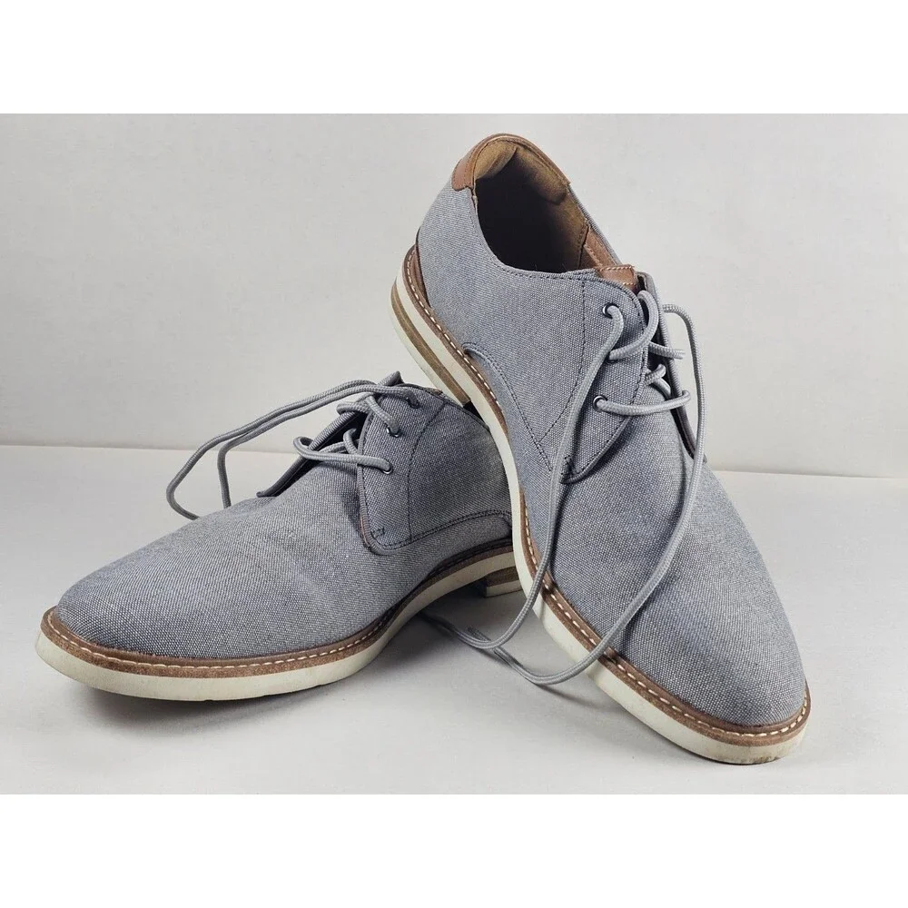 Florsheim Knit Oxford Leather Shoes Gray Tan Men's Size 10